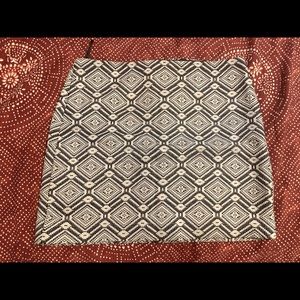 J Crew Geometric B&W Skirt